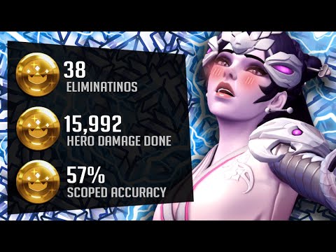 SUREFOUR INSANE WIDOW AND ASHE GAMEPLAY! 38 ELIMS! [ OVERWATCH SEASON 26 TOP 500 ]