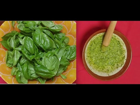 Chef Andrea Figallo - Hand-made basil pesto - Pesto alla genovese