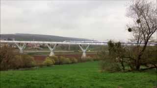 preview picture of video 'TGV sur le Viaduc de la Savoureuse : vue extérieure et intérieure - LGV Rhin-Rhône - Avril 2013'