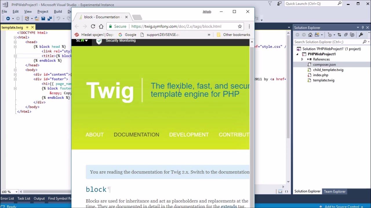 Twig Editor in Visual Studio