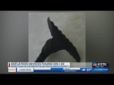 Multiple caltrop devices found on Interstate 20