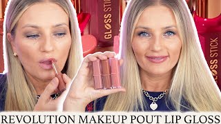 Revolution Beauty Pout Lip Gloss Stick Swatches
