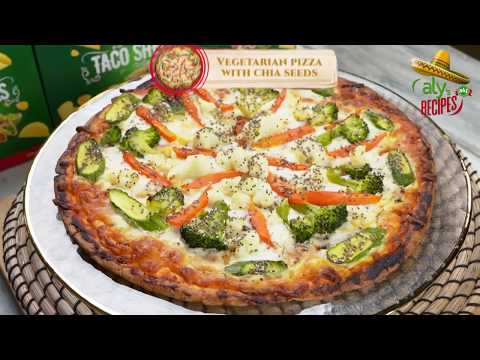 Vegetarian pizza with chia seeds