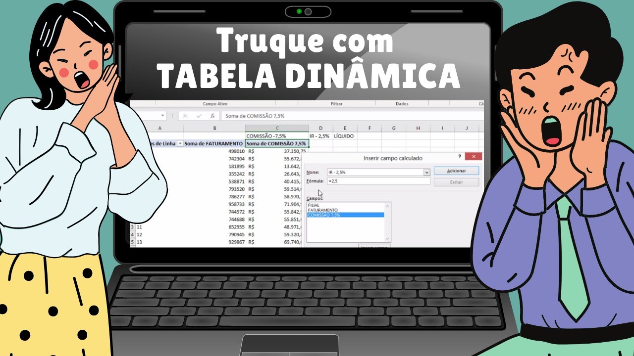 TRUQUE COM TABELA DINÂMICA - inserindo uma fórmula na tabela dinâmica