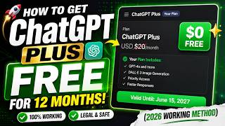 🚀 How to Get ChatGPT Plus FREE for 12 Months! ✅ (2026 Working Method)
