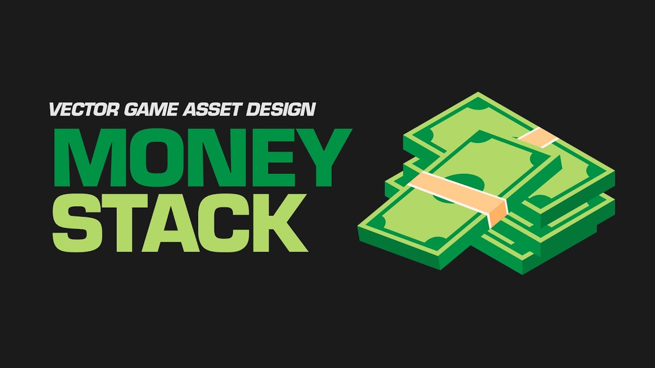 Vector game asset : Money Stack Design in Adobe illustrator CC