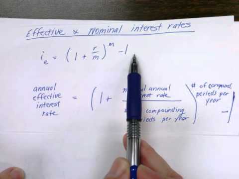 Nominal vs effective interest calculations