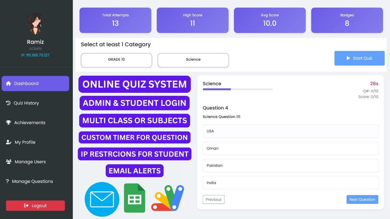 Build a Dynamic Quiz App with Google Sheets! (Admin + Student Login) | C50