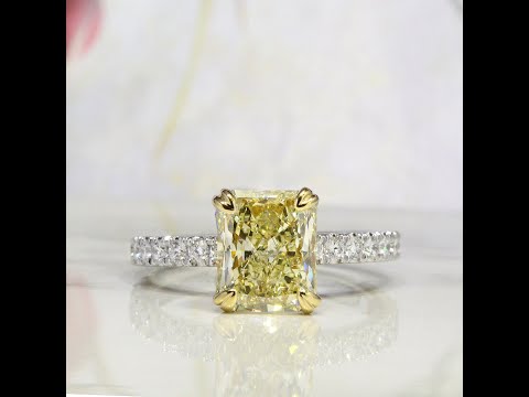 Fancy Yellow Canary Diamond with Hidden Halo Diamond Engagement Ring
