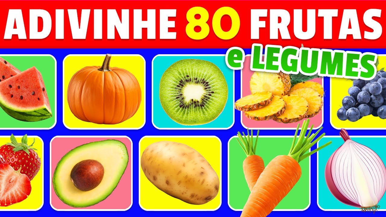 Adivinhe 80 FRUTAS e LEGUMES em 3 segundos 🍓🍆🥕 | FÁCIL-IMPOSSÍVEL