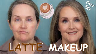 Latte Makeup Over 50 | AMAZING New Eyeshadow and Lip Combo - Using All DRUGSTORE Products (Mostly)!☕