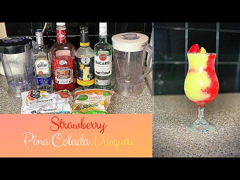 Frozen Strawberry Pina Colada Daiquiri Tutorial | Miami Vice (2020)