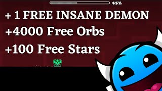 100 FREE STARS + 4000 FREE ORBS + FREE SECRET WAY INSANE DEMON ON GEOMETRY DASH 2.2[2023] - Jogolate