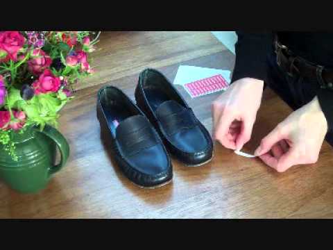 How to apply name stickers in shoes