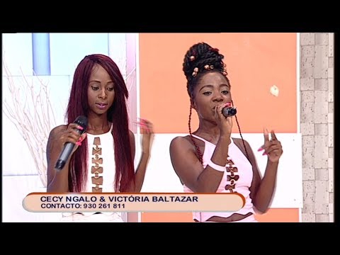 Perfomance da Cecy Ngalo e Victoria Baltazar no palco da Tarde Nossa (Roupa do Canal)