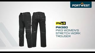 Dámske montérkové nohavice PW380 PW3 Women's Stretch Work Trousers Portwest