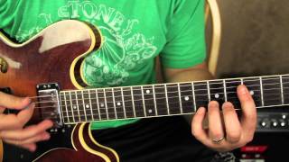 Learn the Funk electric guitar lesson rhythm and strumming - w drums - Rymo of Slightly Stoopid