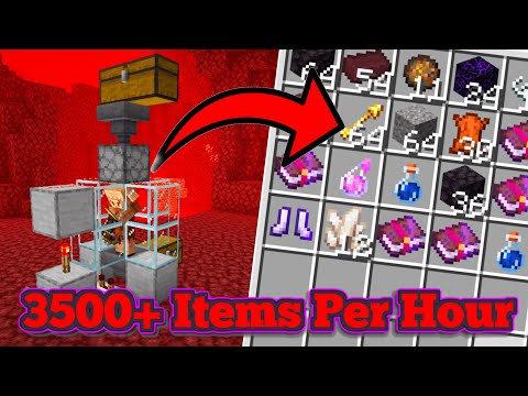 Minecraft Easy Piglin Trading Farm | 3500+ Items per hour