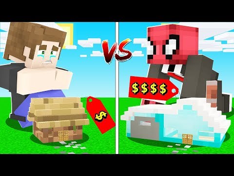 1 TL EN KÜÇÜK EV VS 10.000 TL EN KÜÇÜK EV! 😱 - Minecraft