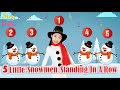 5 Little Snowmen Standing in a Row with Actions and Lyrics | Kids Christmas Song | Sing with Bella
