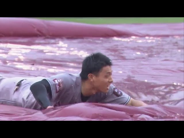 【試合後】イーグルスのルーキーたちが雨の中でベースランニング 2019/6/29 E-M