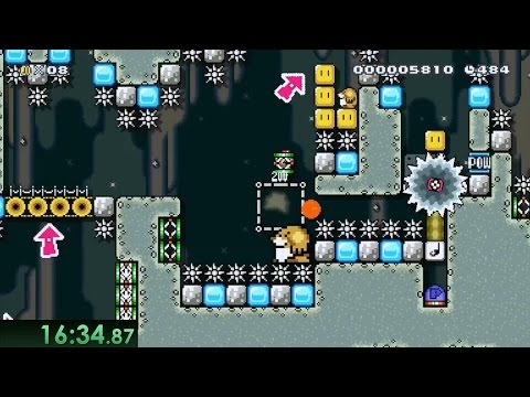 Super Mario Maker - Hard Blind Kaizo Race #57: Chuck Norris' Salt Mine