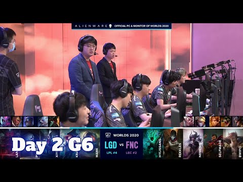 LGD vs FNC | Day 2 Group C S10 LoL Worlds 2020 | LGD Gaming vs Fnatic - Groups full game