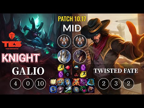 TES knight Galio vs Twisted Fate Mid - KR Patch 10.17