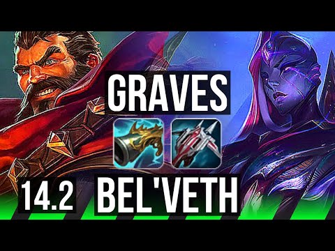GRAVES vs BEL'VETH (JNG) | Godlike, 14/4/9, 300+ games | NA Master | 14.2