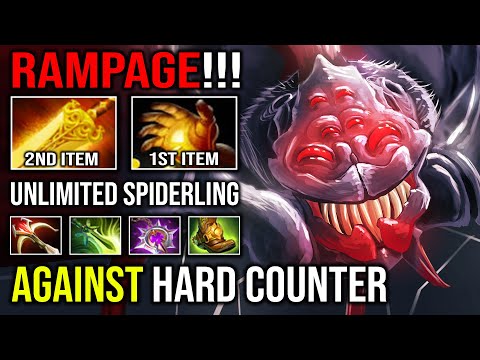 How to Solo Mid Brood Against Hard Counter with Rampage Unlimited Spiderling 1v5 Burning DPS Dota 2