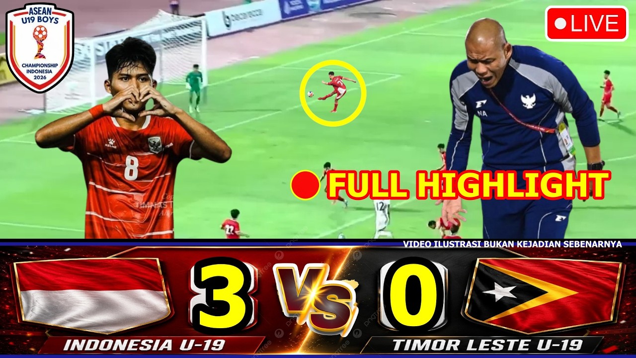🔴LIVE SEDANG BERLANGSUNG 🔵 Indonesia U19 Vs Timor Leste U19 | ASEAN Giải Vô Địch U19 2026 |Ilustrasi