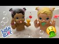 NEW Baby Alive Dolls Swimming In The Bath Lucy Gets Sick