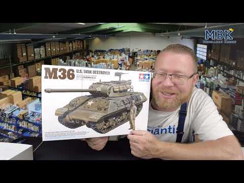 thumbnail interactive-video image 1 of Tamiya 1/35 U.S. Tank Destroyer M36 Plastic Model Kit – TAM35390 1 of 2