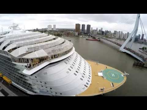 Worlds Largest Cruise Ship 'Harmony of the Seas' departing Rotterdam (Timelapse in 4K)