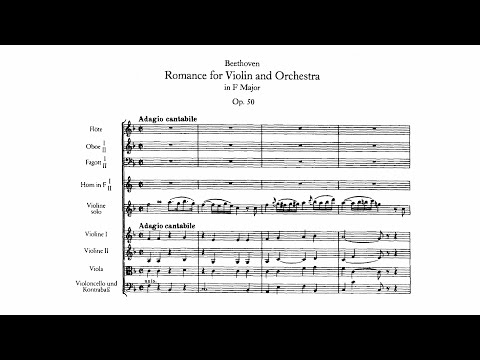Beethoven: Romance for violin and orchestra No. 2 in F major,  Op. 50 (with Score)