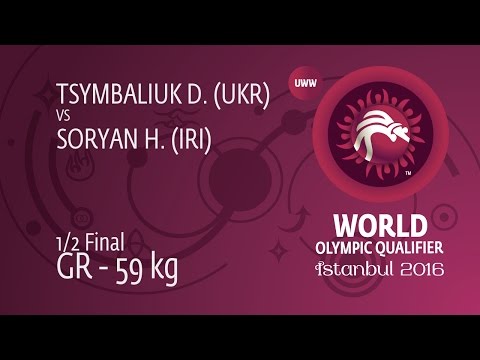 1/2 GR - 59 kg: H. SORYAN (IRI) df. D. TSYMBALIUK (UKR) by TF, 8-0