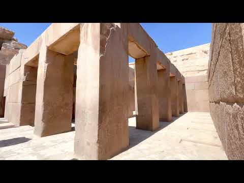 The valley temple of king Khafre 4K.Exploration of the Valley Temple of and the Great Sphinx in Giza