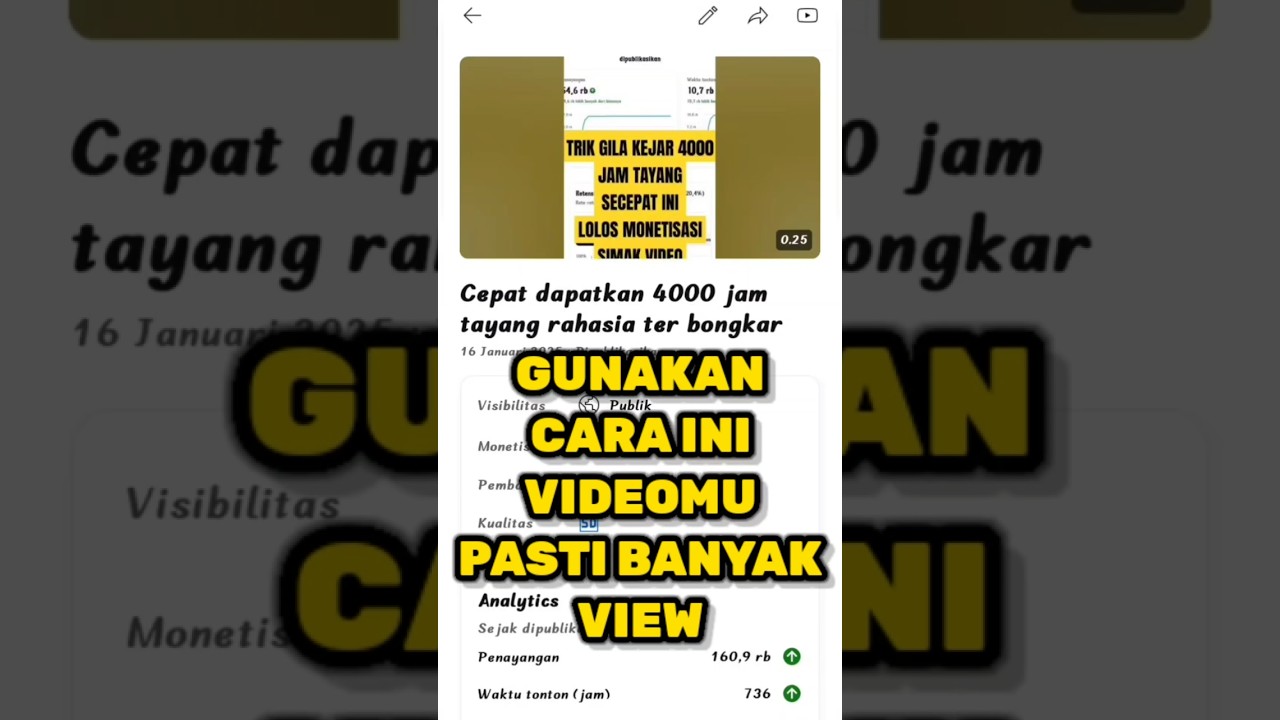 Trik mudah video short cepat trending ini rahasianya