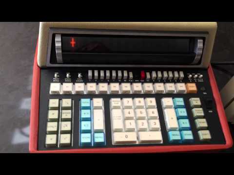 Wang 142T Calculator Executing a Punch Card Program that Implements Pythagorean Theorem