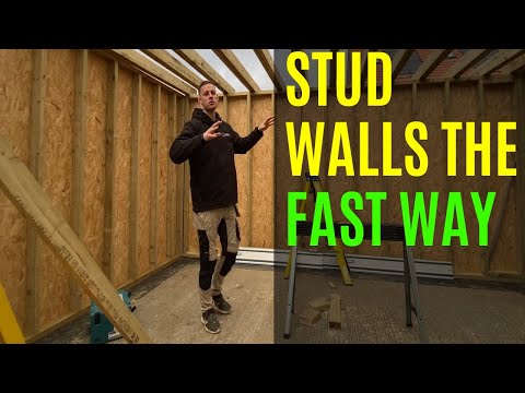 PART 2 FULL GARDEN ROOM BUILD How to build stud walls with OSB Sheathing and roof slope