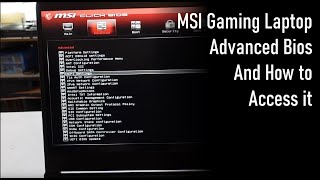 Advanced bios menu on MSI Gaming Laptops