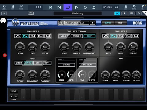 KORG Wolfsburg - Hybrid Polyphonic Synthesizer - Tutorial & Demo with Cubasis 3