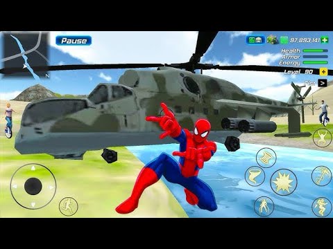 Rope Frog Ninja Superhero Driving Army Tank Bikes and Cars Open World Simulator - Android Gameplay