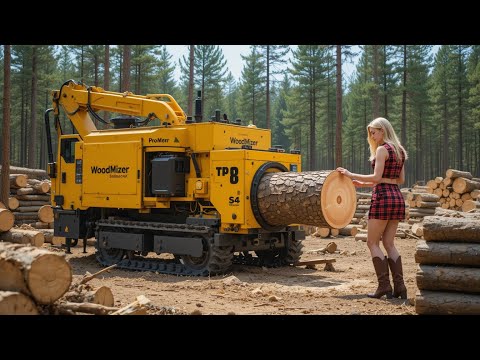 Unglaubliche Holzschneidemaschinen: Automatische Hochgeschwindigkeits-Verarbeitung von Holzscheiten
