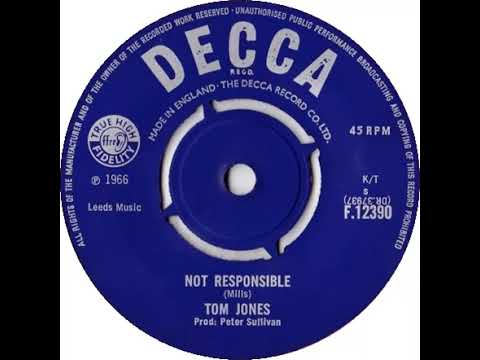 UK New Entry 1966 (155b) Tom Jones - Not Responsible