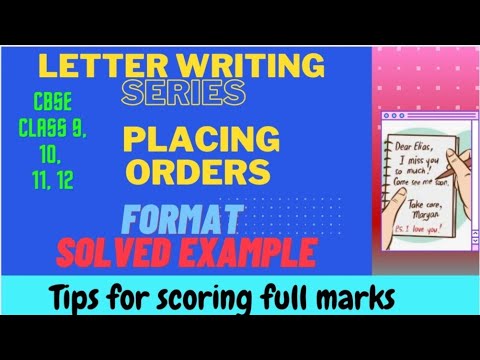 Letter of Placing Orders with Format & Solved Example Trick and Tips for Scoring Full Marks English