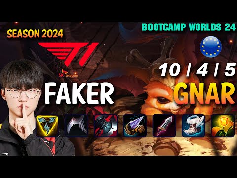 T1 Faker GNAR vs DR. MUNDO Top - Patch 14.19 EUW Ranked WORLDS 2024 Bootcamp | lolrec