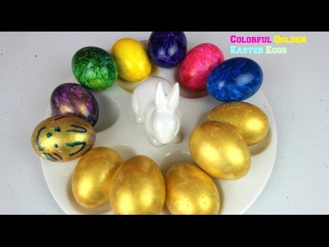 Coloring Easter Eggs Colorful Golden Easter Eggs| B2cutecupcakes Video