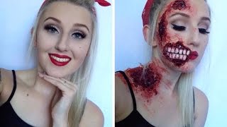 Pin Up Zombie Halloween Make Up Tutorial ♡