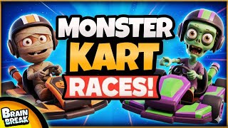 🟧 Monster Kart Races! 🟧 Brain Break 🟧 Halloween Brain Breaks 🟧 Danny Go Inspired